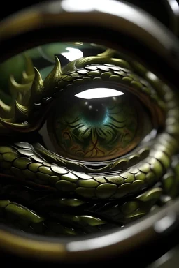 En el iris del ojo de un guerrero chino se refleja un dragón
