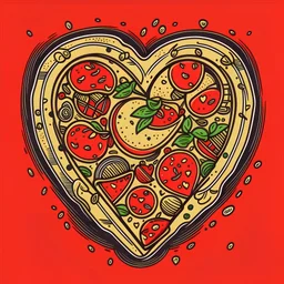 "Pizza My Heart" with a graphic of a heart-shaped pizza
