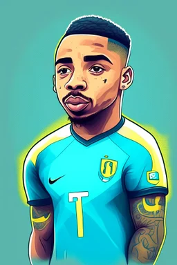 Gabriel Jesus Brazilian football player ,cartoon d2