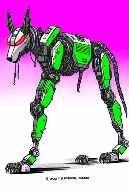 Wolf biotic robot drawn in the style of Evangelion