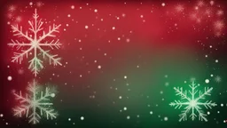 Red Maroon And Green Grunge Gradient Christmas With Snowflakes Falling Background.