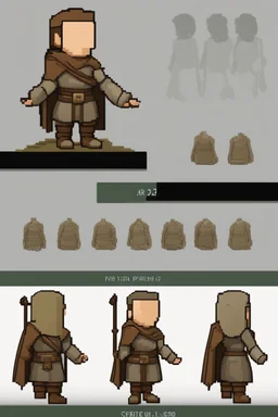 character sprite for pixel game in the medieval style. --ar 2:3 --uplight