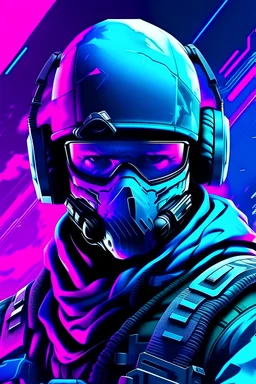 4k YouTube profile that resembles call of duty ghost and gta with only colors of purple and cyan