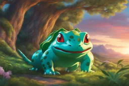 Huge Bulbasaur in 8k Hayao Miyazaki draw style, studio ghibil them, neon effect, close picture, highly detailed, high details, detailed portrait, masterpiece,ultra detailed, ultra quality