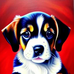 puppy, Oil painting, high quality, masterpiece,