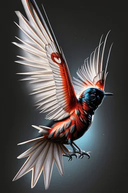 nocturnal fire bird, beautiful, artistic, detailed, photorealistic