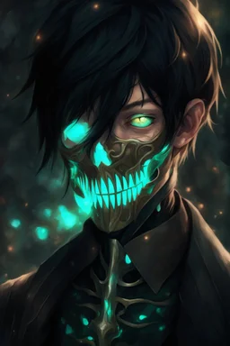 fantasy art, male, young elf, noble, mask, pale skin color