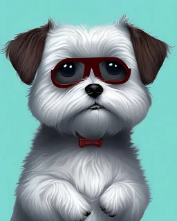 additive of a cute dog with white background, cartoon style