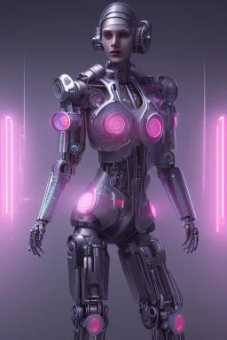 render the immage like cyborg cyberpunk neon creapy flash light