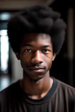 Afro short hair, black guy, 15 years old