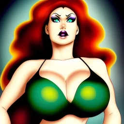 portrait of a beautiful busty Starfire with green eyes by Rafael Sanzio style