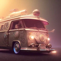 Caravan, ultra realistic, intricate details, ultra highly detailed, shiny, smooth, studio quality, octane render, Surrealism, Triadic colour scheme,glow-stick, ambient lighting,nightclub lighting, polaroid, 100mm, --ar 1:1 --v4