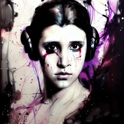 photorealistic princess leia ,illustration on coarse canvas by <agnes cecile> and <Yoji Shinkawa>, ornate and intricate details , soft smooth lighting, ultra detailed concept art,