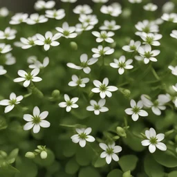 CLOSE UP OF A CHICKWEED FLOWER IN BLOOM, REALISTIC
