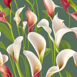 Calla Lily flower print, seamless pattern, pop art, small print, wallpaper