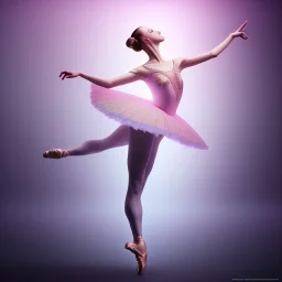 BALLERINA DANCING, volumetric light high details psychedelic background