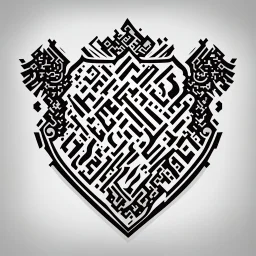 A coat of arms designed to look like a QR code.