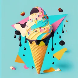 an ice cream in the style of kandinsky