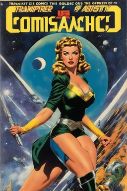 Attention, comic book enthusiasts! Prepare to be captivated by this remarkable cover that transports us to the golden age of comic artistry. Out of This World #9, published by Charlton Comics in August 1958, showcases a breathtaking Celtic girl with mesmerizing braids, donning a dark, tight sport outfit that accentuates her every curve. The colors transport us to a realm where ancient legends and modern heroism collide, while shadows add an air of intrigue. Let us applaud the artistic prowess of