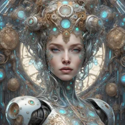 luxe glass robotic goddess, exquisite engraving, enchanted, delicate face, elegant, opal gears cyborg, luxury flowery suit🌷🌼🌿, highly detailed, digital painting, artstation, asymmetrical, concept art, smooth, sharp focus, 8k , trending on artstation, sharp focus, studio photo, intricate details, highly detailed, by greg rutkowski