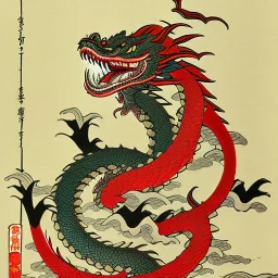 Ukiyo-e painting of a dragon