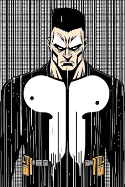 punisher sku;; in the style of Hiroshi Nagai