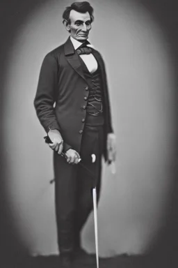 Abraham Lincoln holding a six-inch long wooden stake vintage photography, beautiful, Tumblr aesthetic, retro vintage style, HD photography, hyperrealism