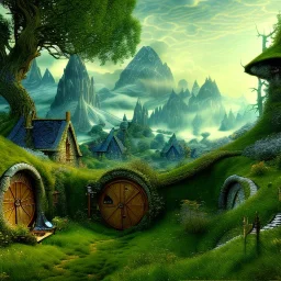 Epic Drawing of scenery of The Hobbit estilo Van Gogh 4k