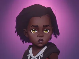 Portrait of a pretty dark skinned toddler witch with dark curly hair