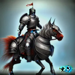 knight riding donky, fantasy art