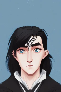 black hair freckles blue eyes young wizard beardsley