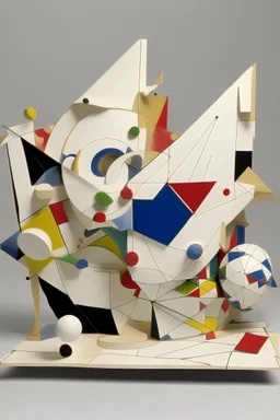 kandinsky composition 8 styrofoam model with geometrical shapes deconstructed and unseen ethereal forces