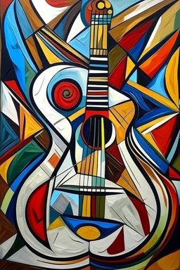 picasso gitaar schilderrij abstract cubisme