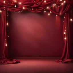 Hyper Realistic Red & Maroon Fabric Background with garland lights