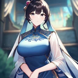 Clear focus,High resolution,High quality, Anime girl wearing a chinese traditional dress