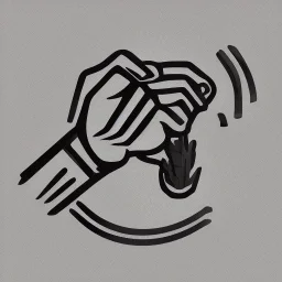 a simple logo of an hand with thumb up, line, flat, vector icon