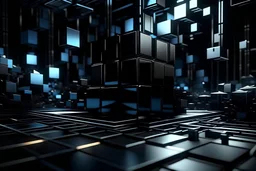 hyper crazy aluminum diorama art of the matte black cubes squares circles triangles glowing lines motion blur depth of field dark metallic colors black light from the left and back hyper shadows octane render