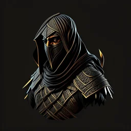 Arab warrior, vectorized, 3D, 8k, black background