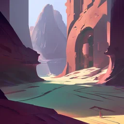 canyon sci fi stylized arcane dungeon