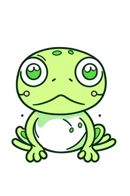 a simple outline of a cute frog, in a drawing style