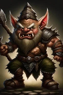 gnome warrior enraged fury berserker fantasy barbarian armored wild savage angry