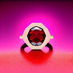 a red stone ring, sparkle diamond, Bokeh, shallow depth of field, blur, out-of-focus background, Macro lens, highly detailed