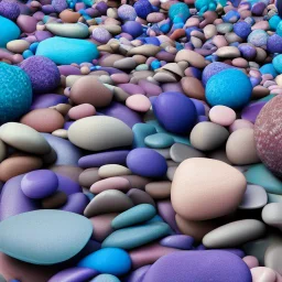 Wonderful pebbles, 30mm photography, 8k, 3d, sharp focus, Yves Tanguy, Max Ernst, Audubon, Amano, cinematic, photorealism, ZBrush, volumetric light, octane render, sparkles, blue eyes, surreal