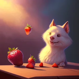 pixar style,women with a jar jam in kitchen,volumetric blue sky environment and background, volumetric lighting,dramatic lighting, realistic painting of an strawberry, looking excited, detailed digital painting, extreme dense and fine fur, anime, ornate, colour-washed colors, elegant, small minutiae, tiny features, particulars, centered, smooth, sharp focus, renderman gofur render, 8k, uhd, detailed eyes, realistic shaded volumetric lighting,caustics,backlight,centered camera view