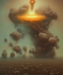 neural network. oil on canvas, beksinski, poster