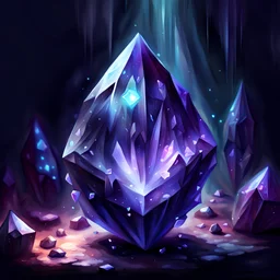 dark fantasy magical crystal, digital painting, illustration