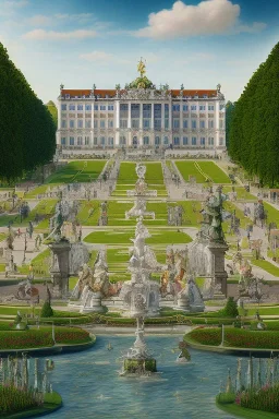  Schönbrunn from outside, Vienna. Photorealistic