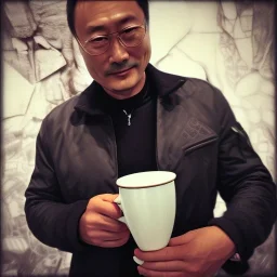 Me having coffee with Ken Watanabe