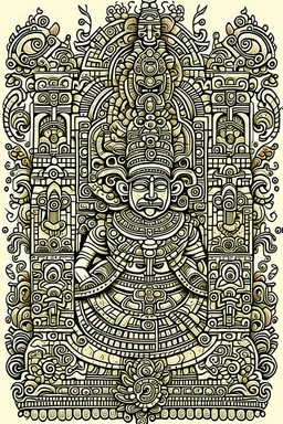 una imagen a colores, es un diseño maya}