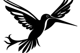 hummingbird clipart style simple stencil